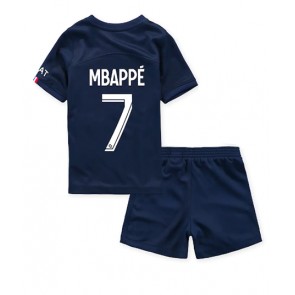 Paris Saint-Germain Kylian Mbappe #7 kläder Barn 2022-23 Hemmatröja Kortärmad (+ korta byxor)